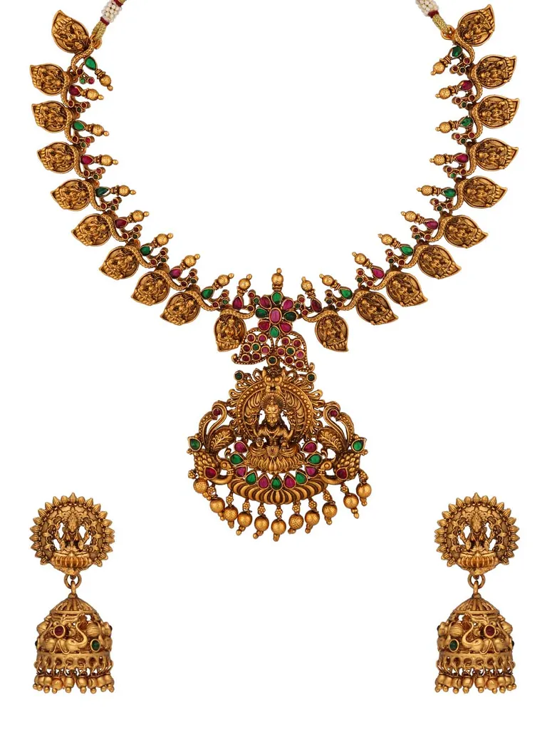 Temple Necklace Set in Gold finish - RNK25