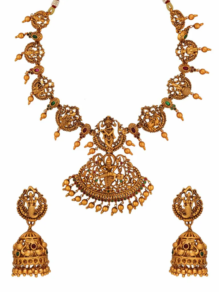 Temple Necklace Set in Gold finish - RNK26
