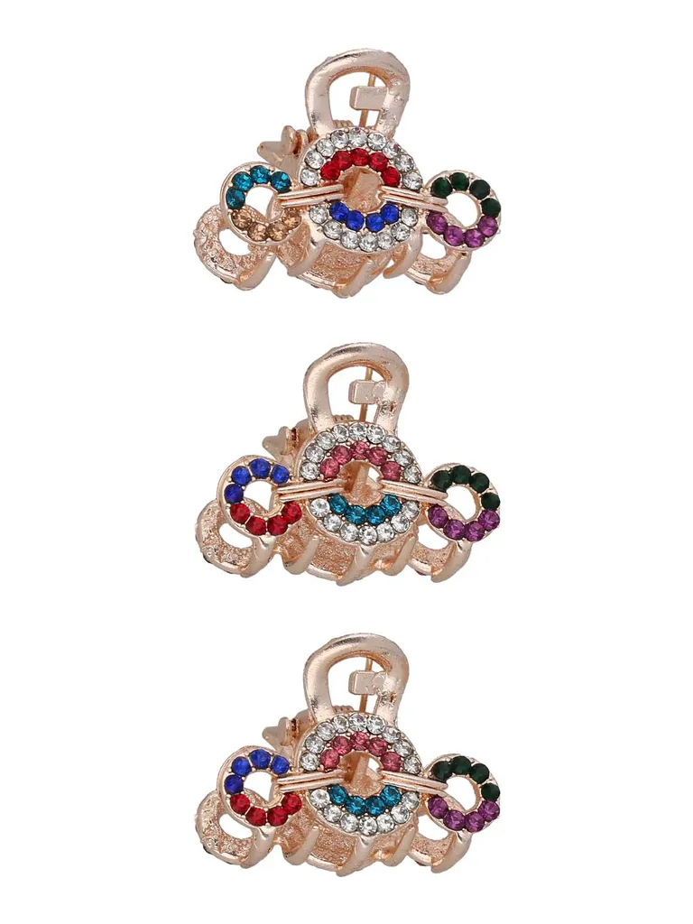 Fancy Butterfly Clip in Multicolor color and Rose Gold finish - CNB37152