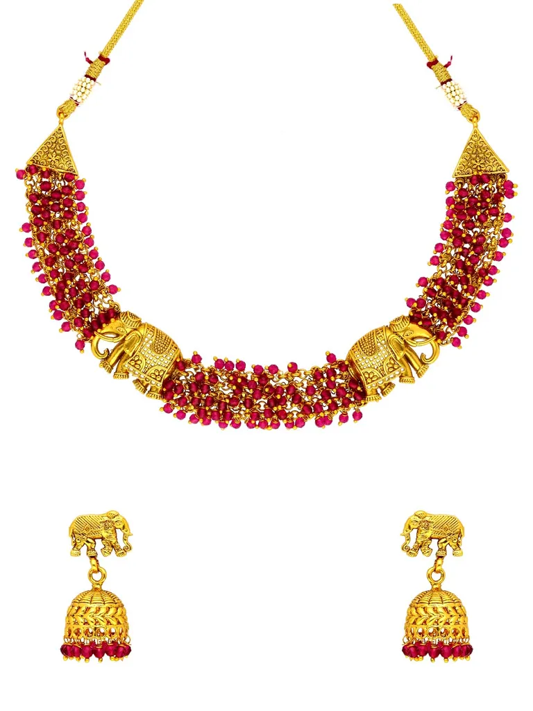 Antique Necklace Set in Gold finish - AMN301
