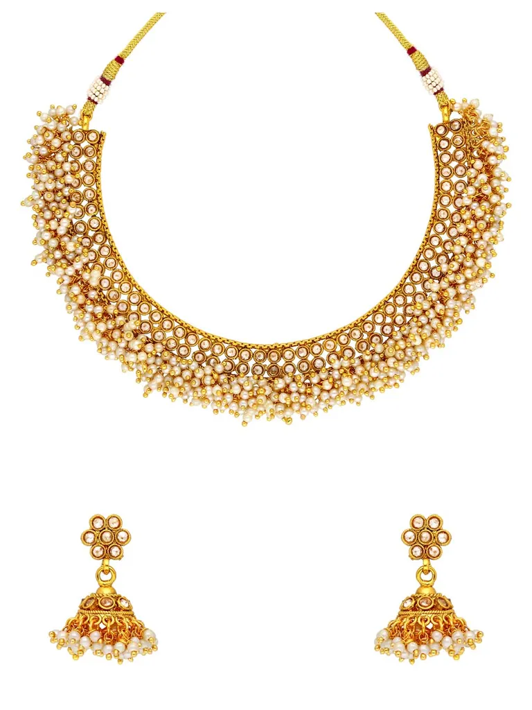 Reverse AD Necklace Set in Gold finish - AMN305