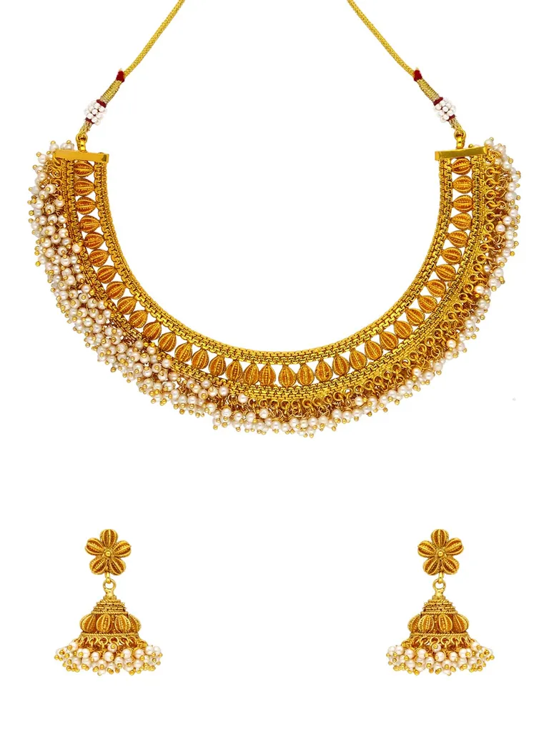 Antique Necklace Set in Gold finish - AMN303