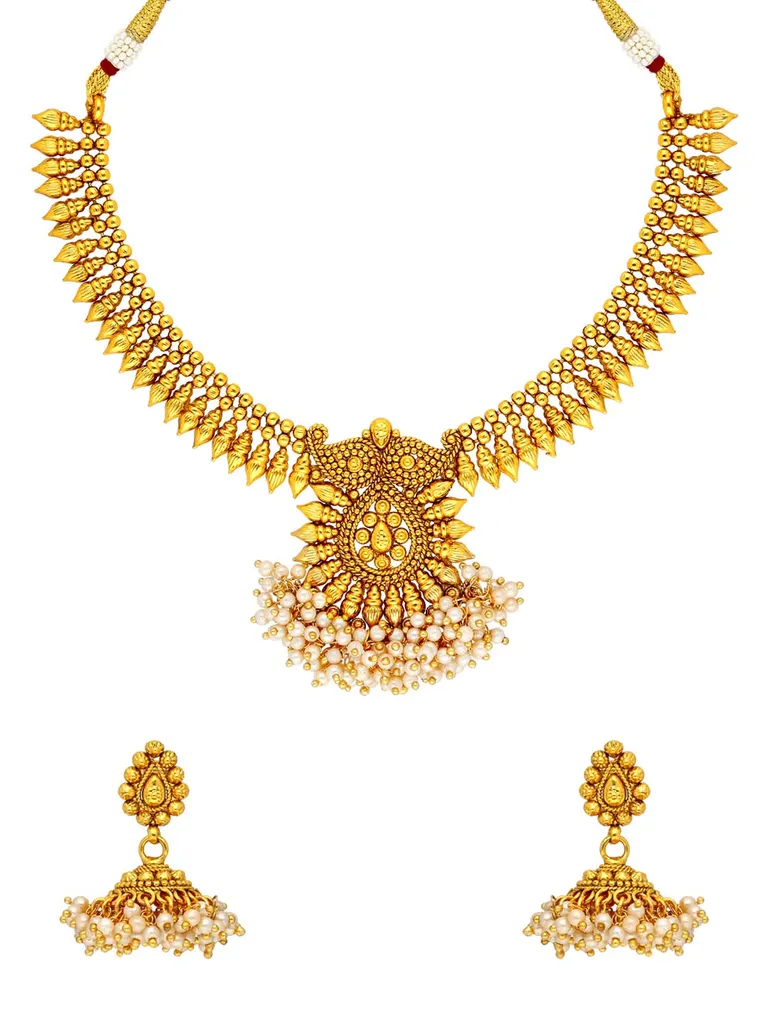 Antique Necklace Set in Gold finish - AMN306