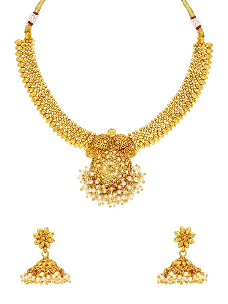 Antique Necklace Set in Gold finish - AMN308