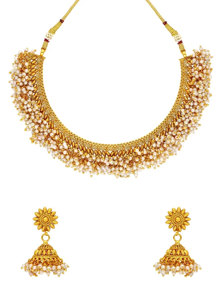 Antique Necklace Set in Gold finish - AMN311