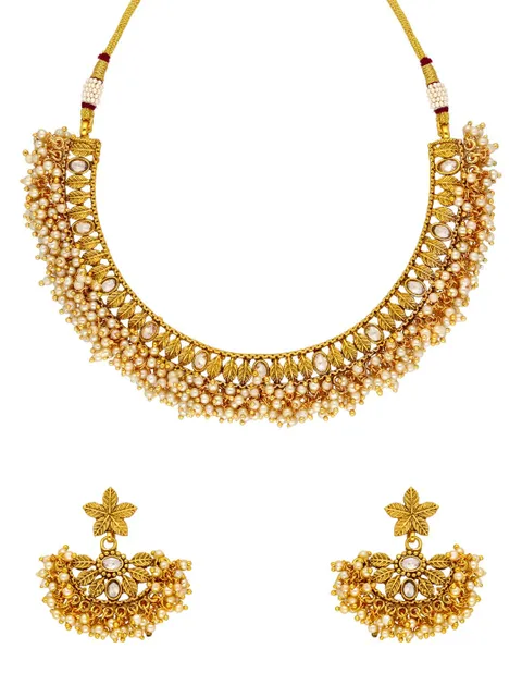 Reverse AD Necklace Set in Gold finish - AMN314
