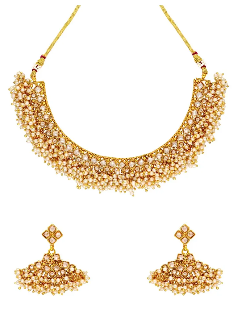 Reverse AD Necklace Set in Gold finish - AMN315