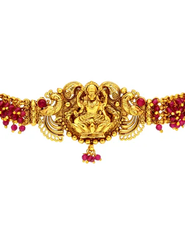 Temple Choker Necklace Set in Gold finish - AMN326