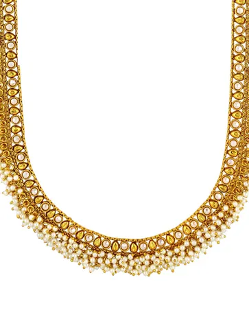 Reverse AD Long Necklace Set in Gold finish - AMN342