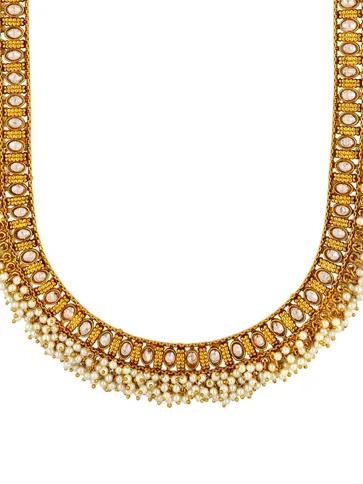 Reverse AD Long Necklace Set in Gold finish - AMN343