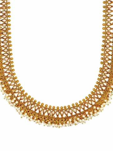Reverse AD Long Necklace Set in Gold finish - AMN345
