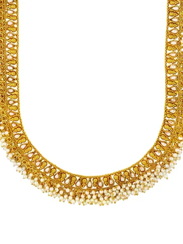 Reverse AD Long Necklace Set in Gold finish - AMN344