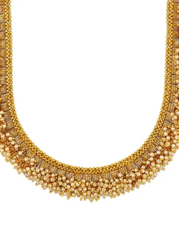 Antique Long Necklace Set in Gold finish - AMN355