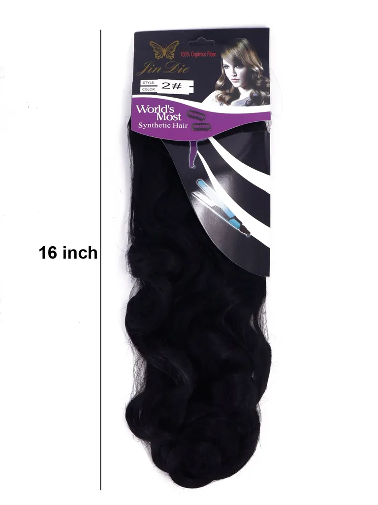 Hair Extension with Tik Tak Pin in Black color - Y-3A