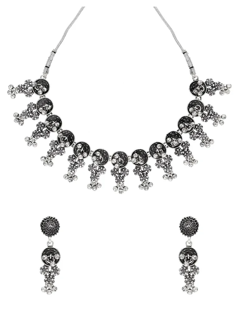 Necklace Set in Oxidised Silver finish - SWJ865