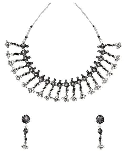 Necklace Set in Oxidised Silver finish - CNB38780