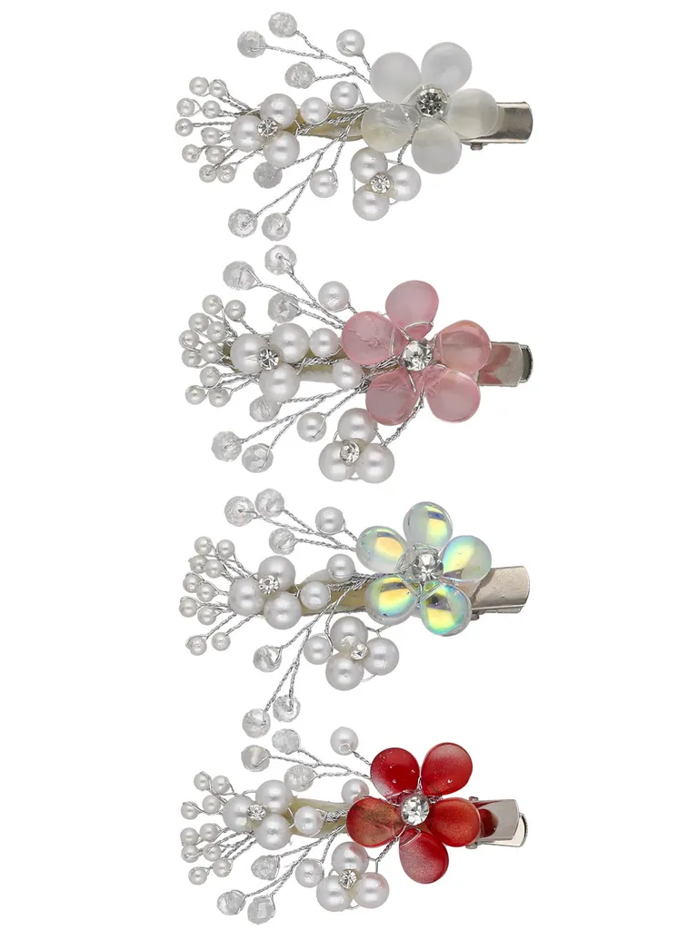 Fancy Hair Clip in Assorted color and Rhodium finish - ARE356B