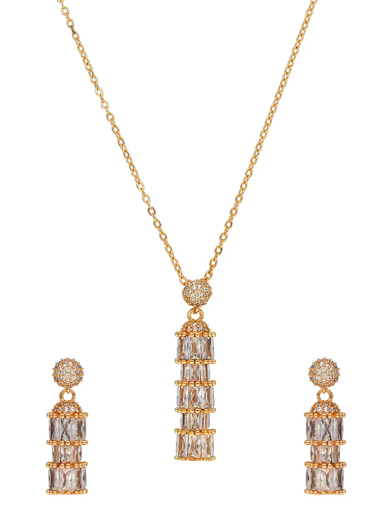 AD / CZ Pendant Set in Gold finish - CNB37752