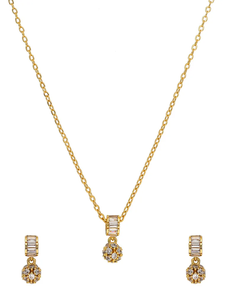 AD / CZ Pendant Set in Gold finish - CNB37754