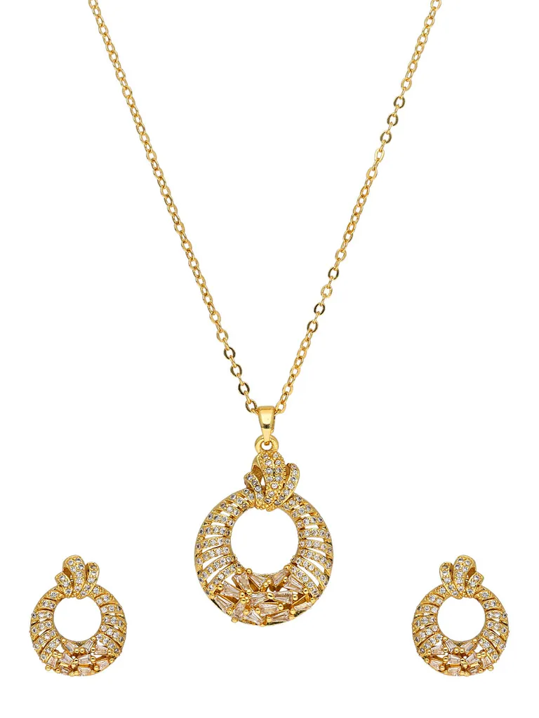 AD / CZ Pendant Set in Gold finish - CNB37756