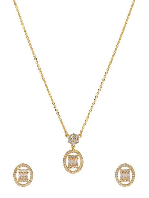 AD / CZ Pendant Set in Gold finish - CNB37757