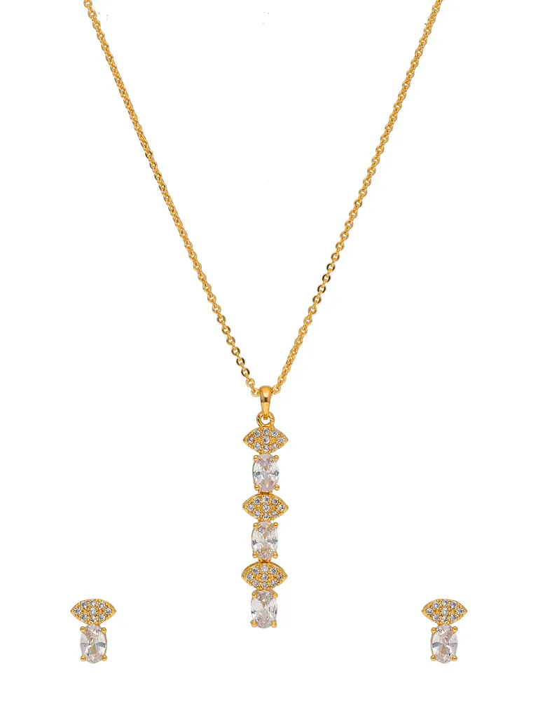 AD / CZ Pendant Set in Gold finish - CNB37758