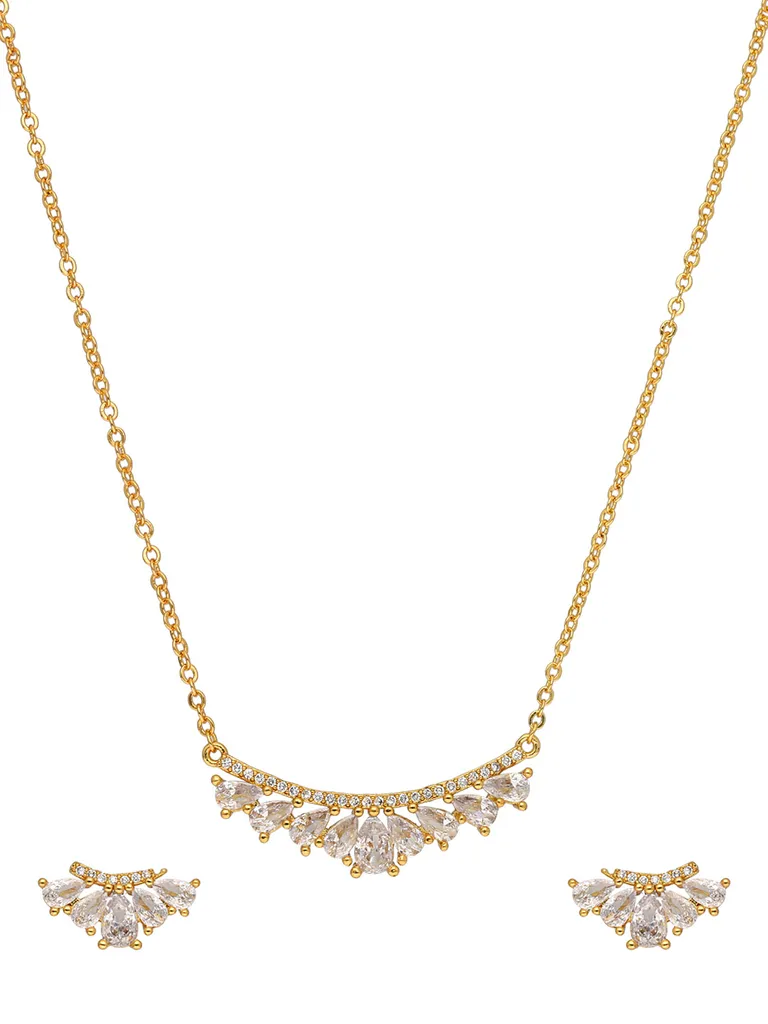 AD / CZ Pendant Set in Gold finish - CNB37760