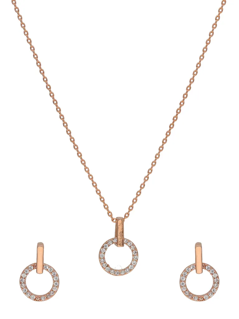 AD / CZ Pendant Set in Rose Gold finish - CNB37788