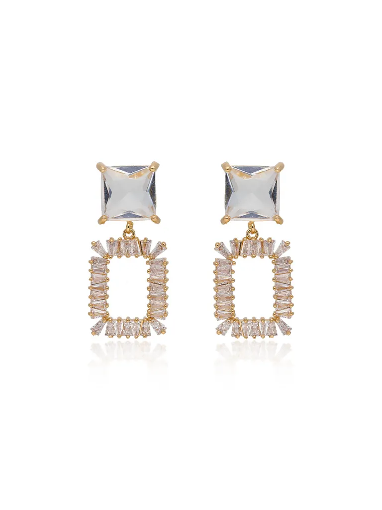 AD / CZ Dangler Earrings in Gold finish - CNB36416