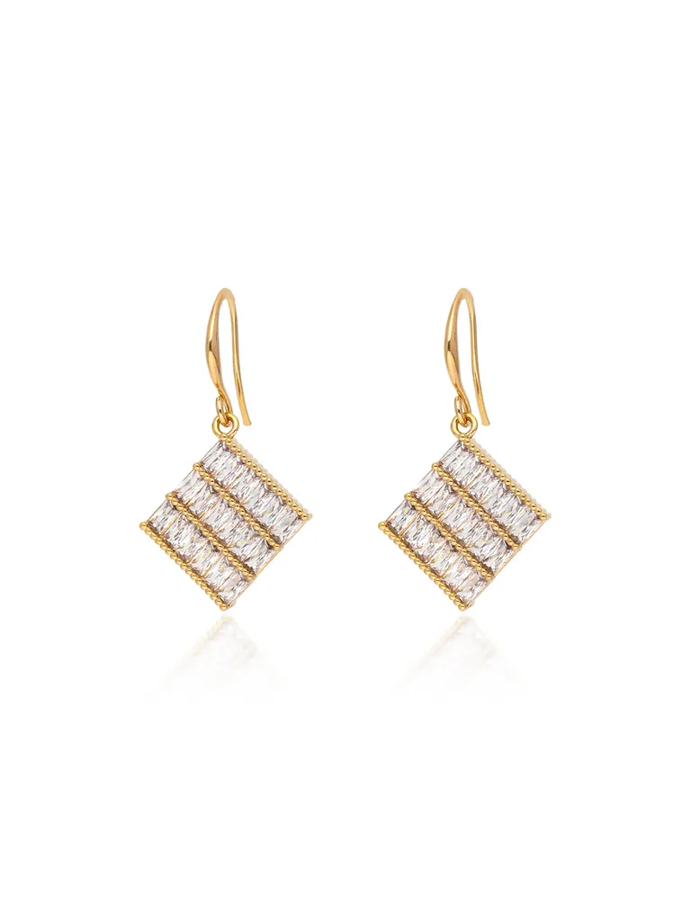 AD / CZ Dangler Earrings in Gold finish - CNB36442