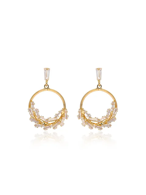AD / CZ Dangler Earrings in Gold finish - CNB36474