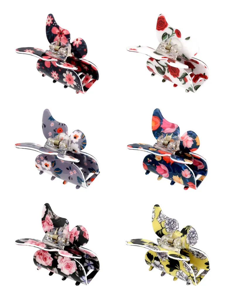 Printed Butterfly Clip in Assorted color - CNB38237
