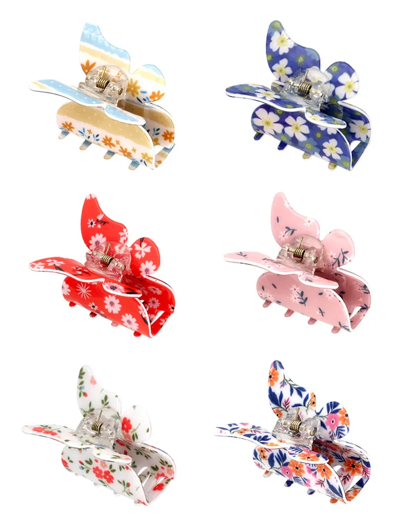 Printed Butterfly Clip in Assorted color - CNB38238