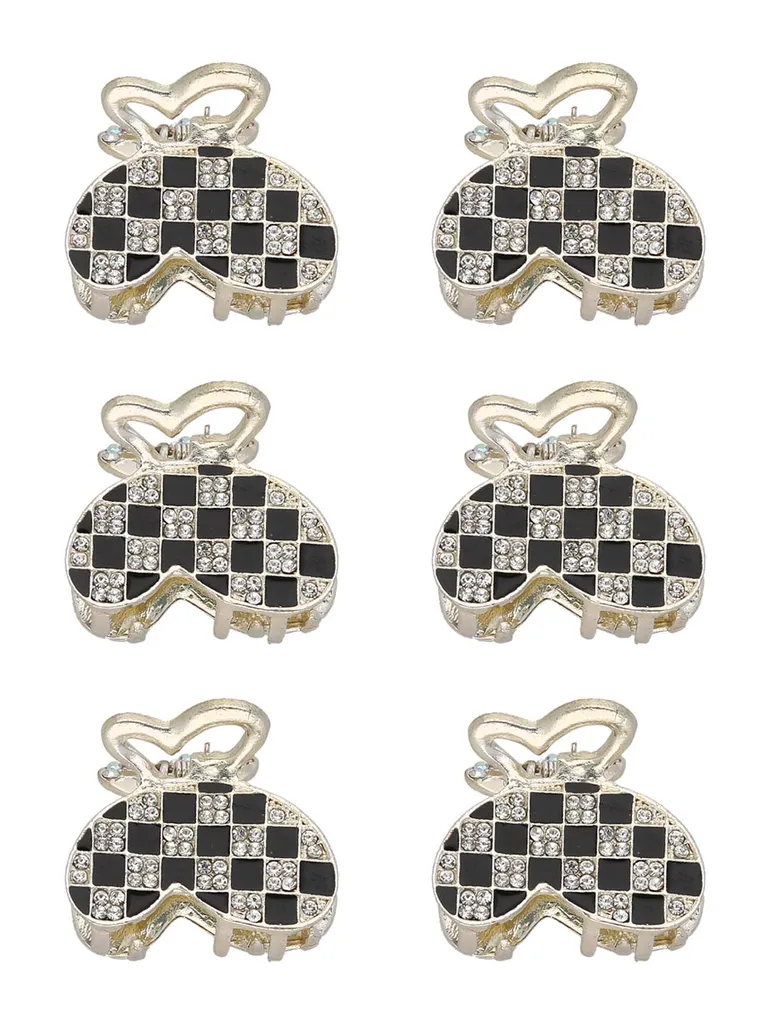 Fancy Butterfly Clip in Black & White color - CNB35462