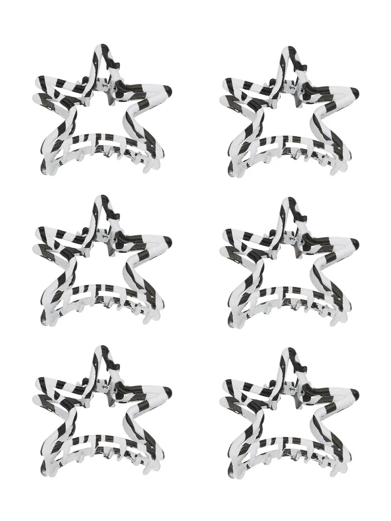 Printed Butterfly Clip in Black & White color - CNB37104