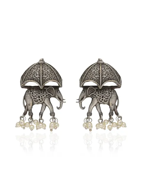 Dangler Earrings in Oxidised Silver finish - LGJ359