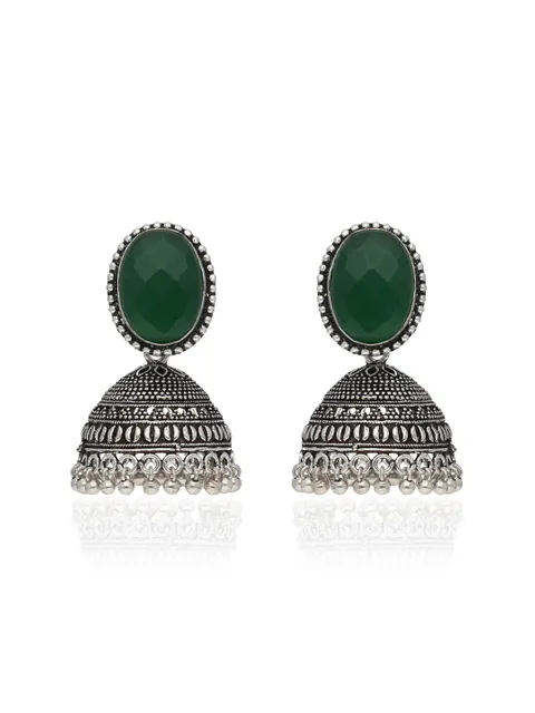 Jhumka Earrings in Oxidised Silver finish - CNB39304