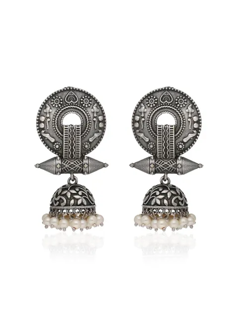 Jhumka Earrings in White color - CNB39333