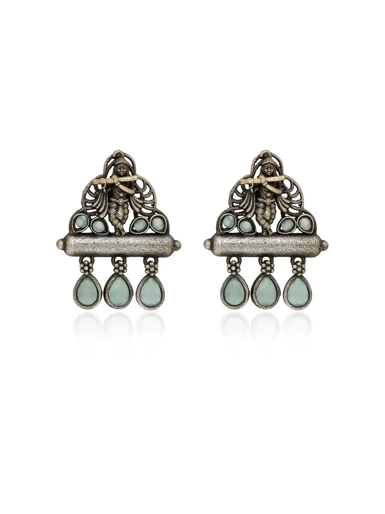 Temple Earrings in Oxidised Silver finish - LGJ781MI
