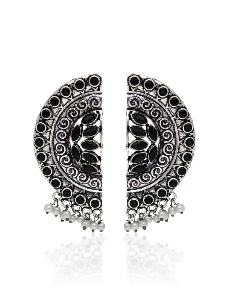 Oxidised Dangler Earrings in Black color - CNB31473