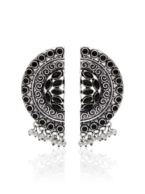 Oxidised Dangler Earrings in Black color - CNB31473