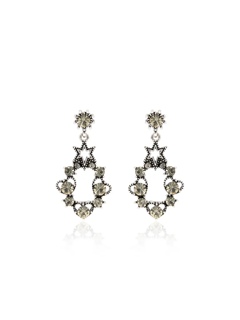 Oxidised Dangler Earrings in Grey color - CNB36536