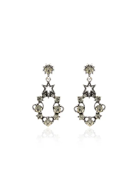 Oxidised Dangler Earrings in Grey color - CNB36536