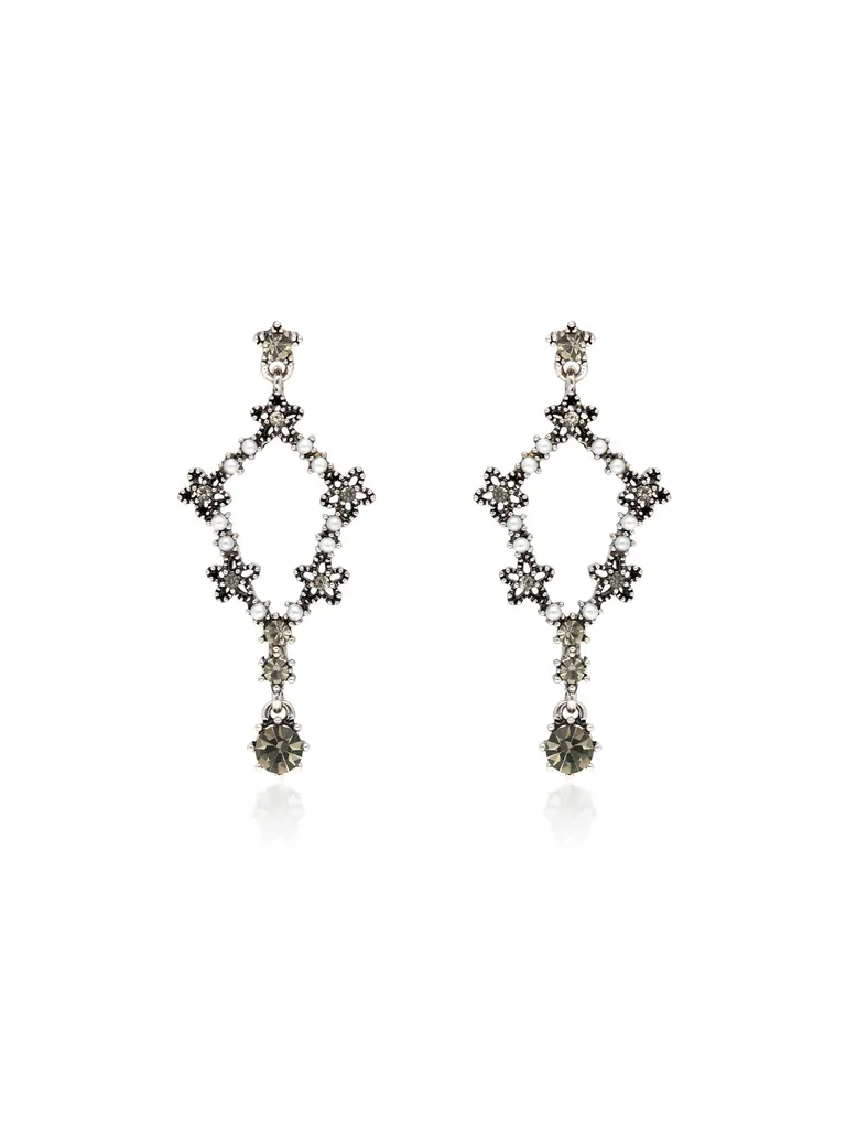 Oxidised Dangler Earrings in Grey color - CNB36533