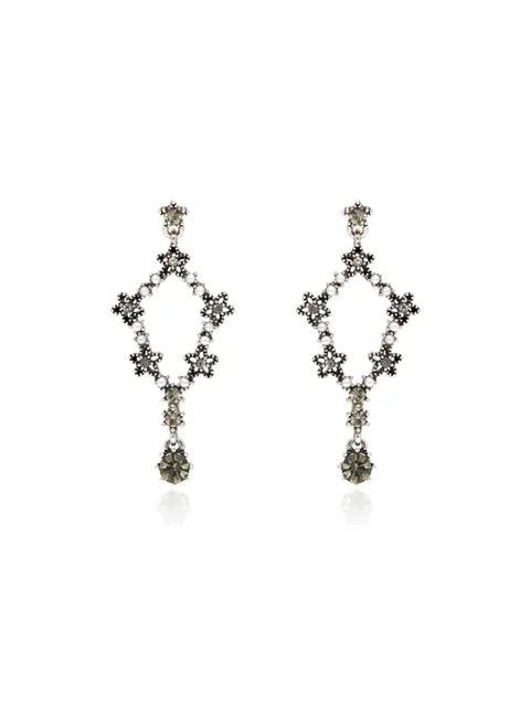 Oxidised Dangler Earrings in Grey color - CNB36533