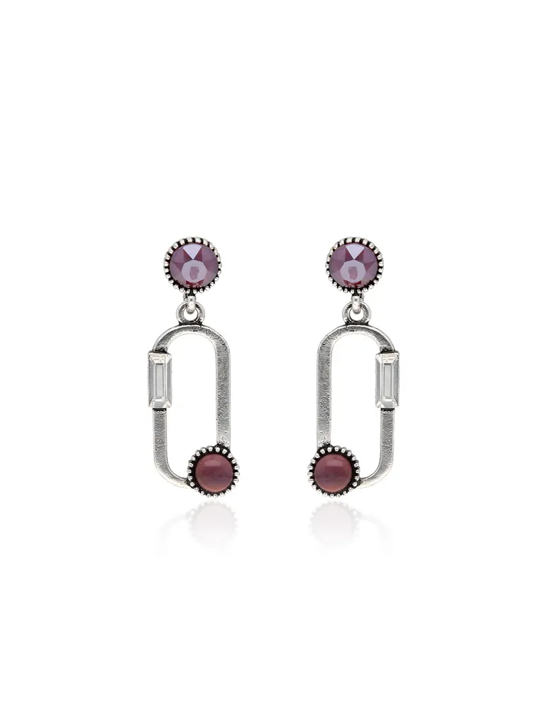 Oxidised Dangler Earrings in Purple color - CNB36514