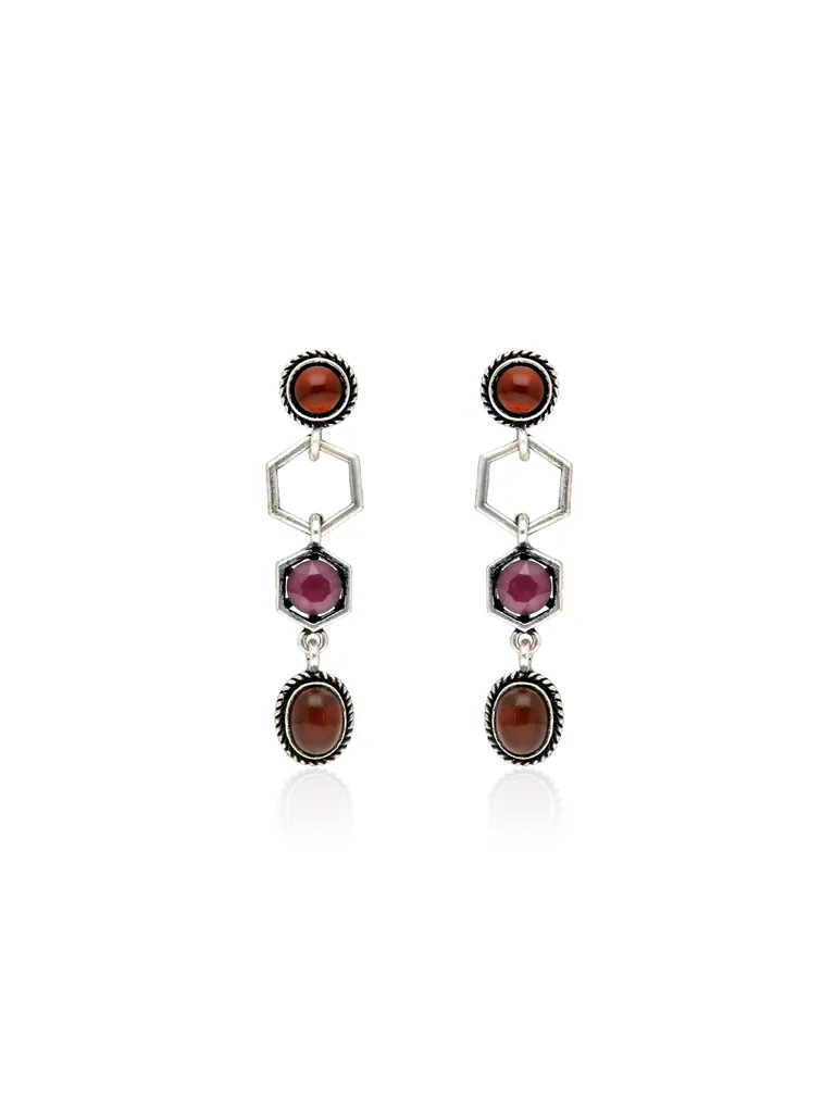 Oxidised Dangler Earrings in Brown color - CNB36498