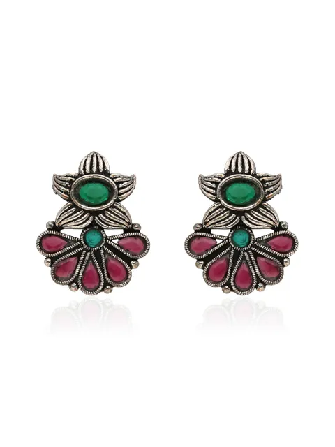 Oxidised Tops / Studs in Ruby & Green color - SSA90