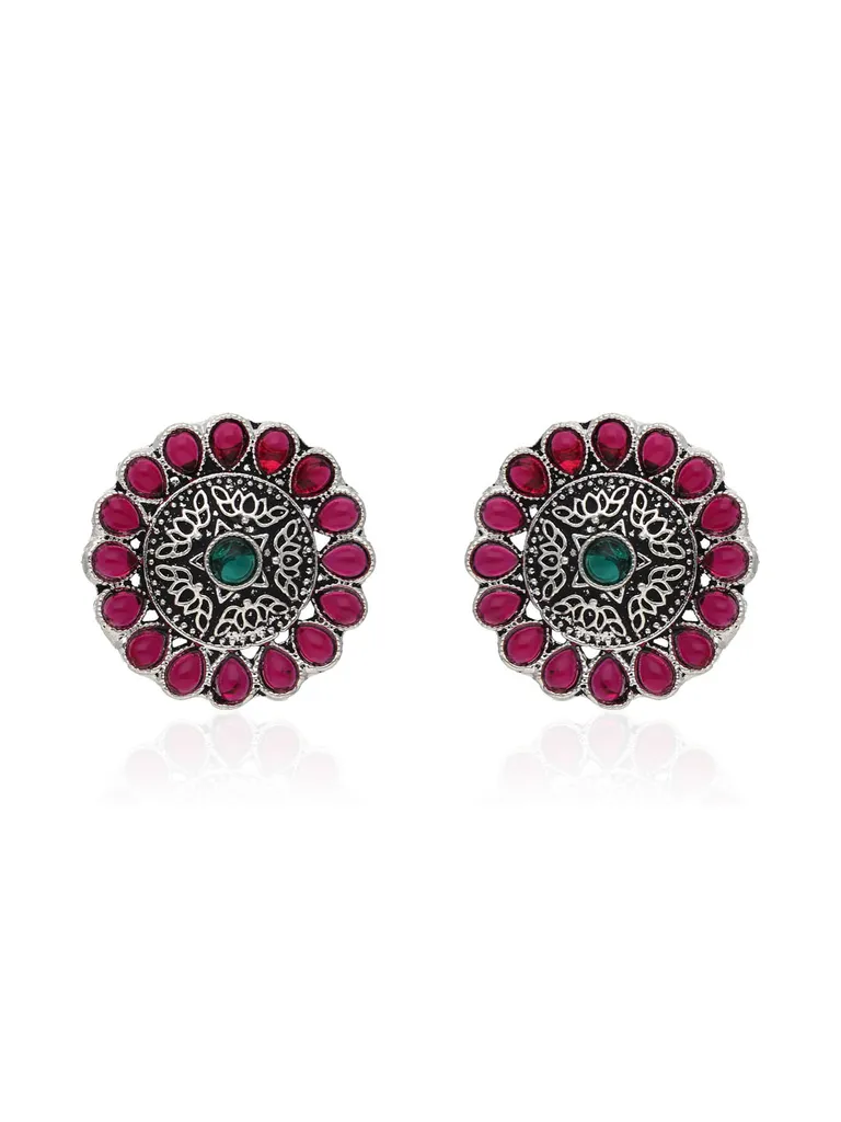 Oxidised Tops / Studs in Ruby & Green color - SSA72