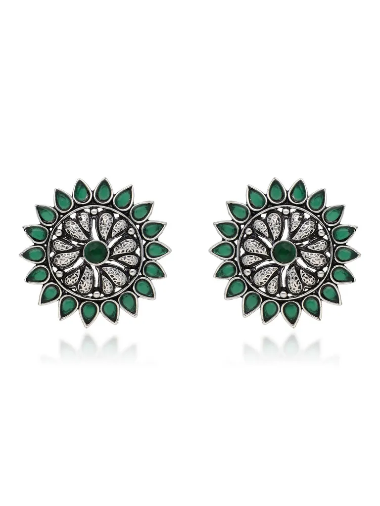 Oxidised Tops / Studs in Green color - CNB35295